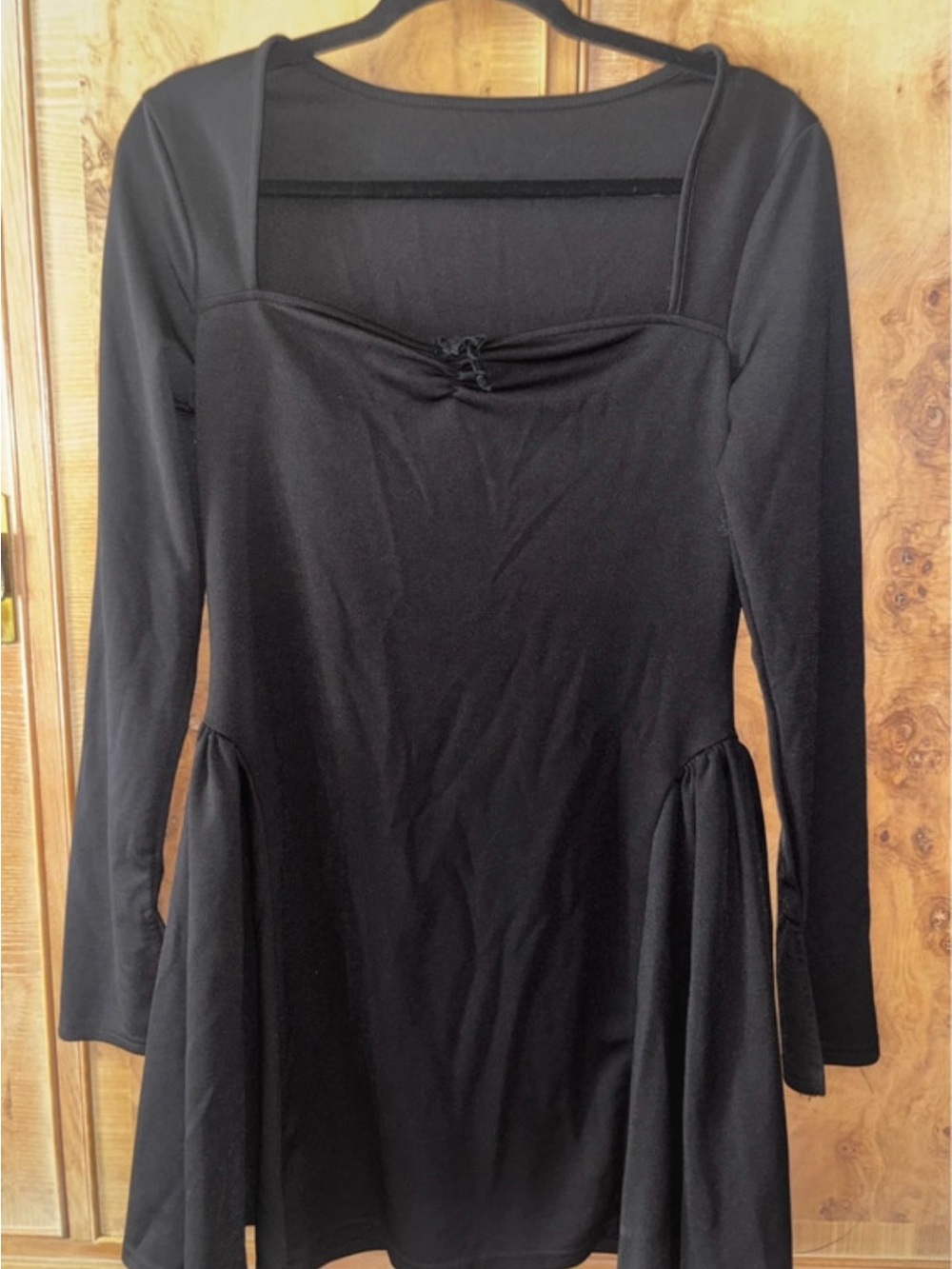 Black Long-Sleeve Fit & Flare Dress - Classic Women's Dress size XL